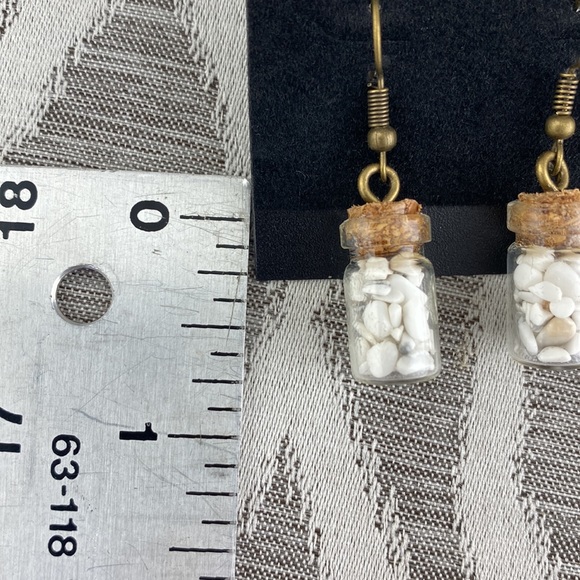Howlite Crystal Jar Earrings on French Wire Handmade NWT - Picture 4 of 4